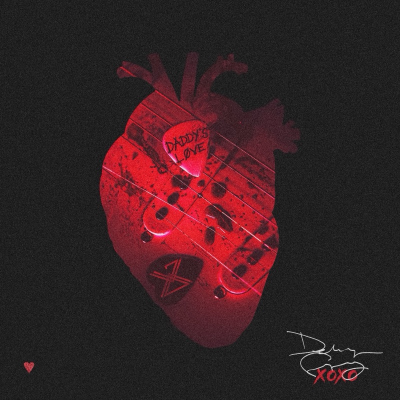 A glowing red anatomical heart on a black background